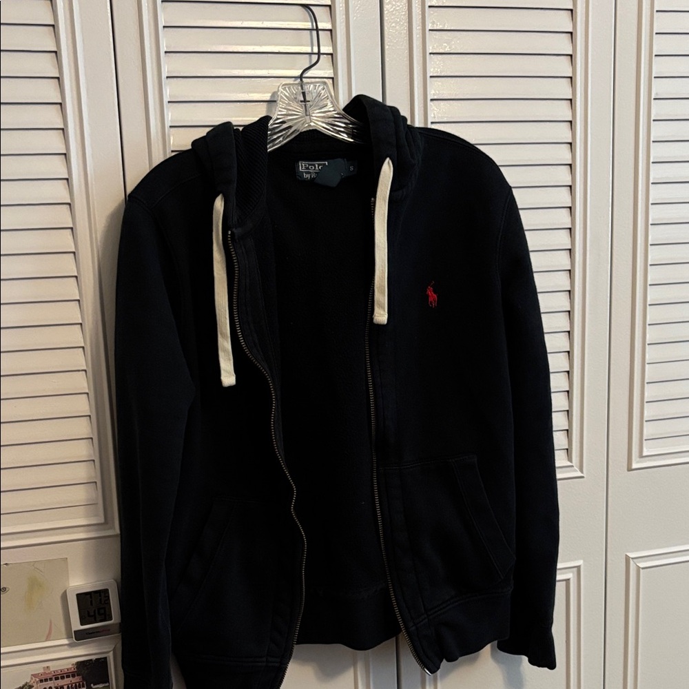 Ralph Lauren Polo Black Knitwear size small zippered hoodie